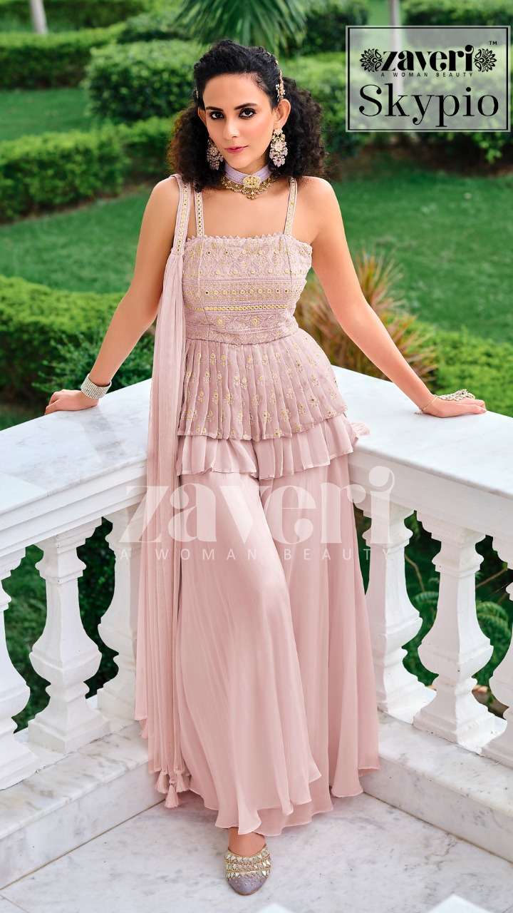 Beautiful designer short peplum top with sharara