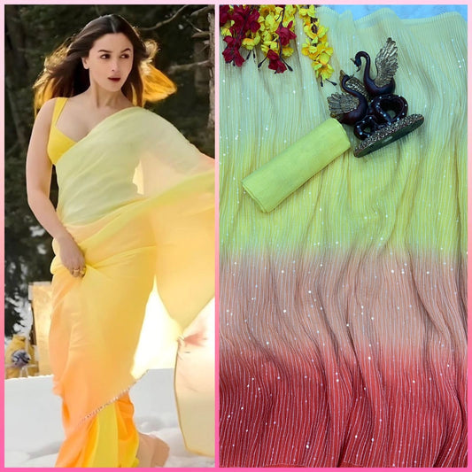 Beautiful designer sequins work saree