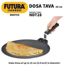 Hawkins Futura 28 cm Non Stick Dosa Tawa, Induction Base Black (INDT28)