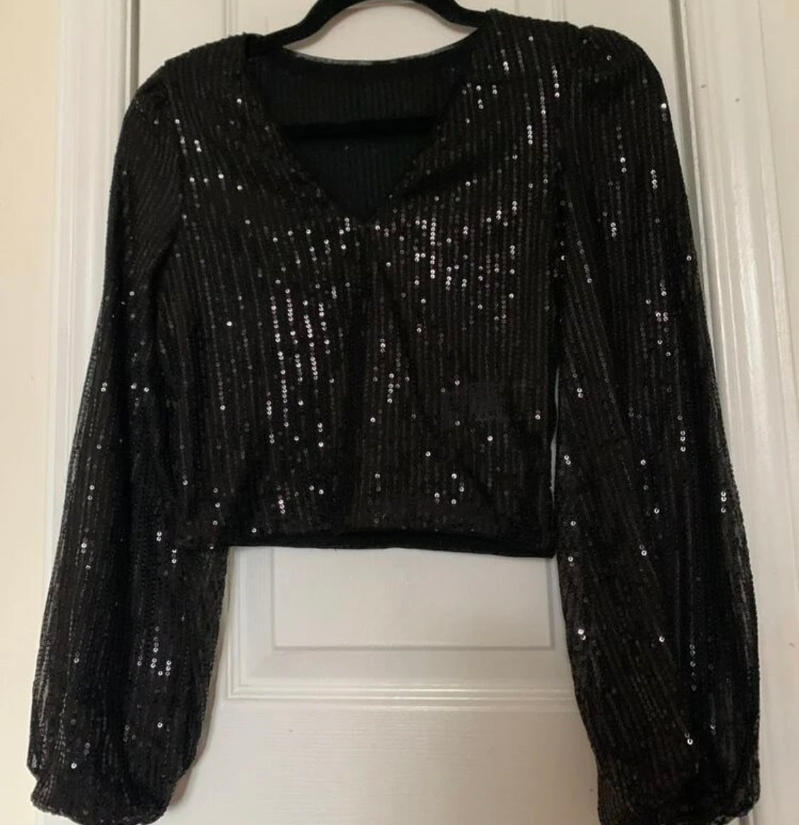 Beautiful designer long sleeves sequins blouse