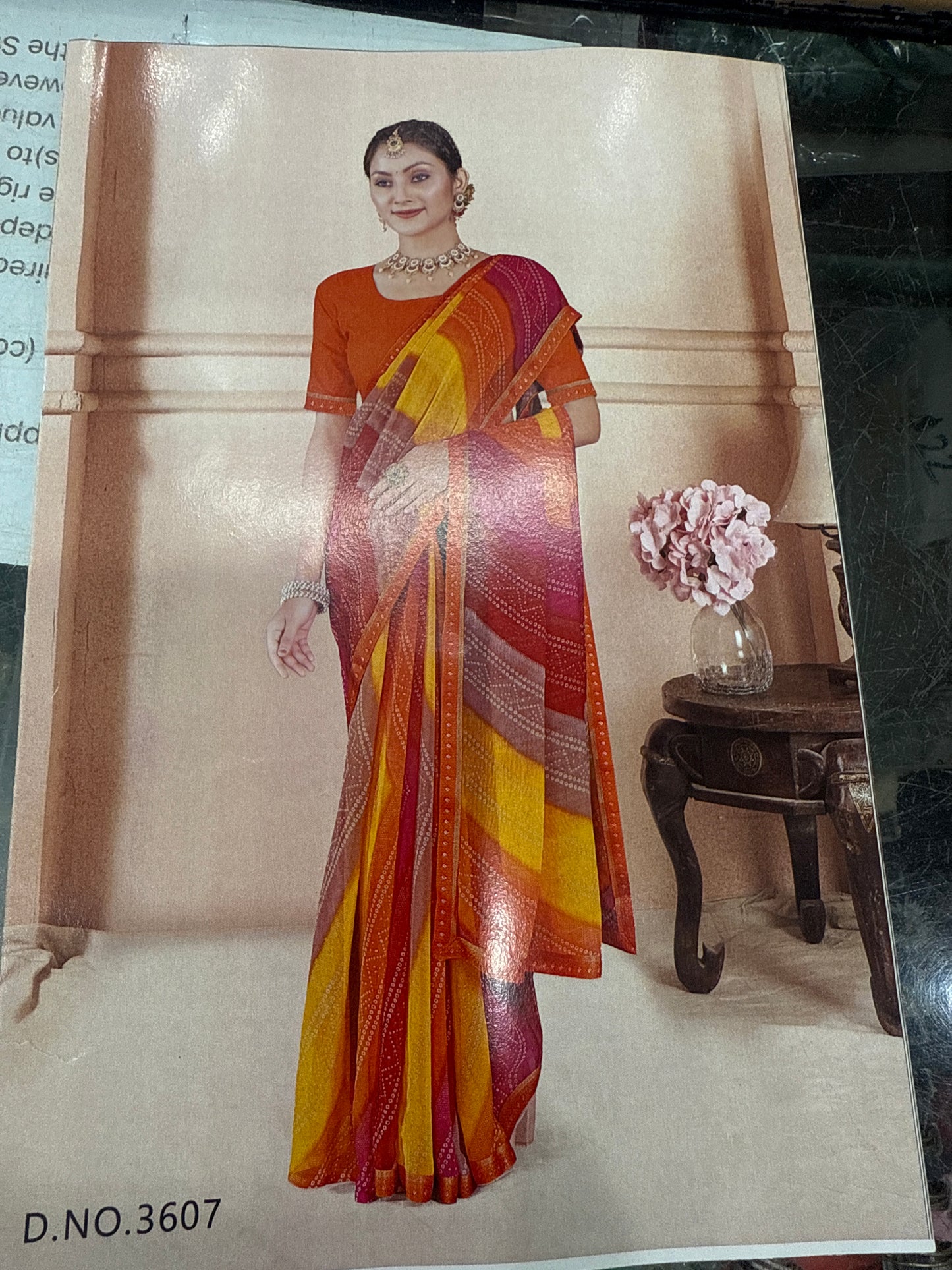 Beautiful designer  chiffon bandhani saree