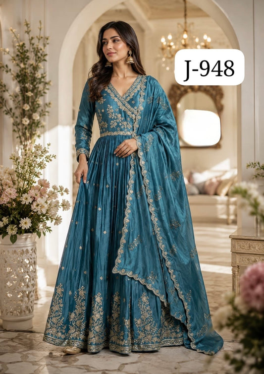 Beautiful designer anarkali style gown with dupptta