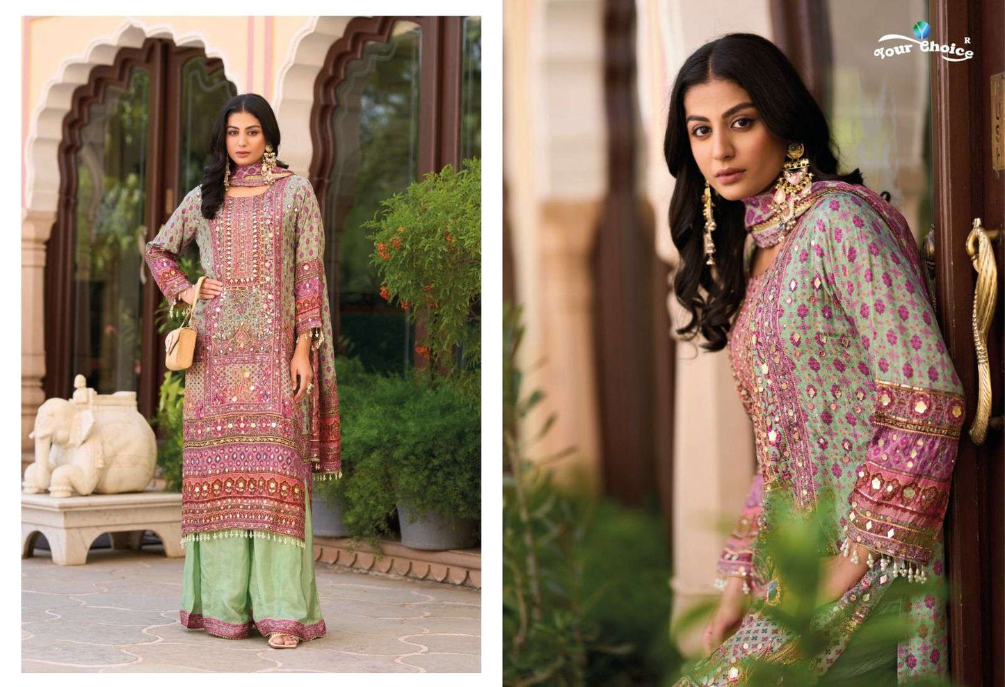Beautiful designer Pakistani style plazo suit