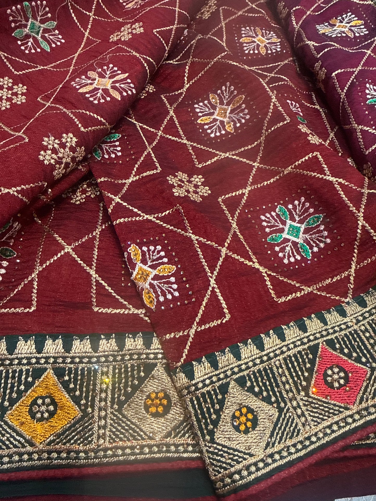 Beautiful designer fully embroidery saree