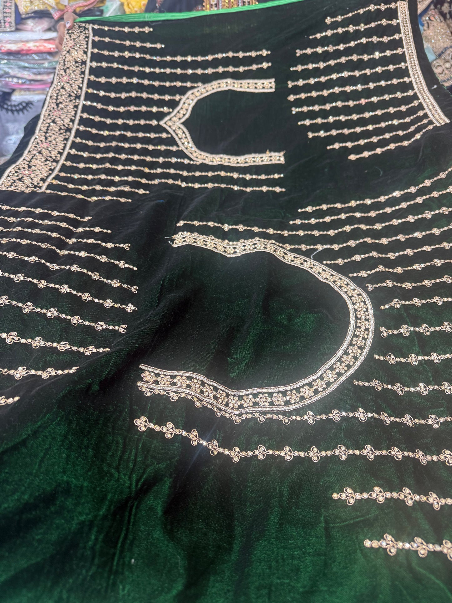 Beautiful designer bridal velvet unstitched lengha