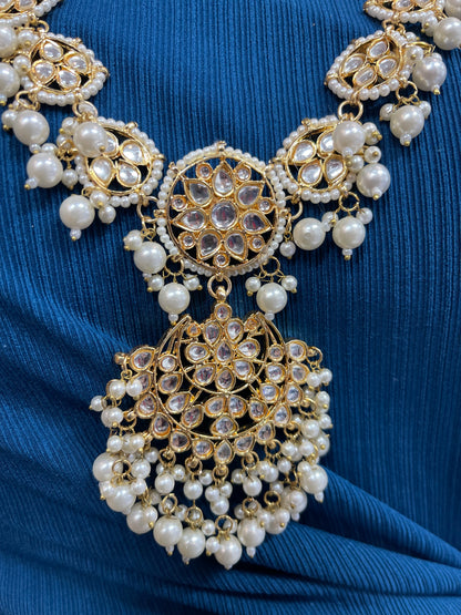 Beautiful designer long kundan set