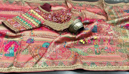 Beautiful designer Pure Kanni Silk Woven Sarees with Ready Blouse and Sabysachi Border