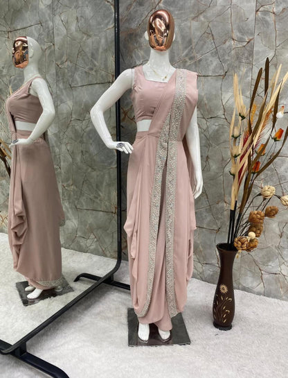 Beautiful designer Indowestern ready to wear saree