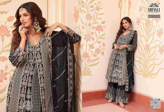 Beautiful designer fully embroidery plazo suit