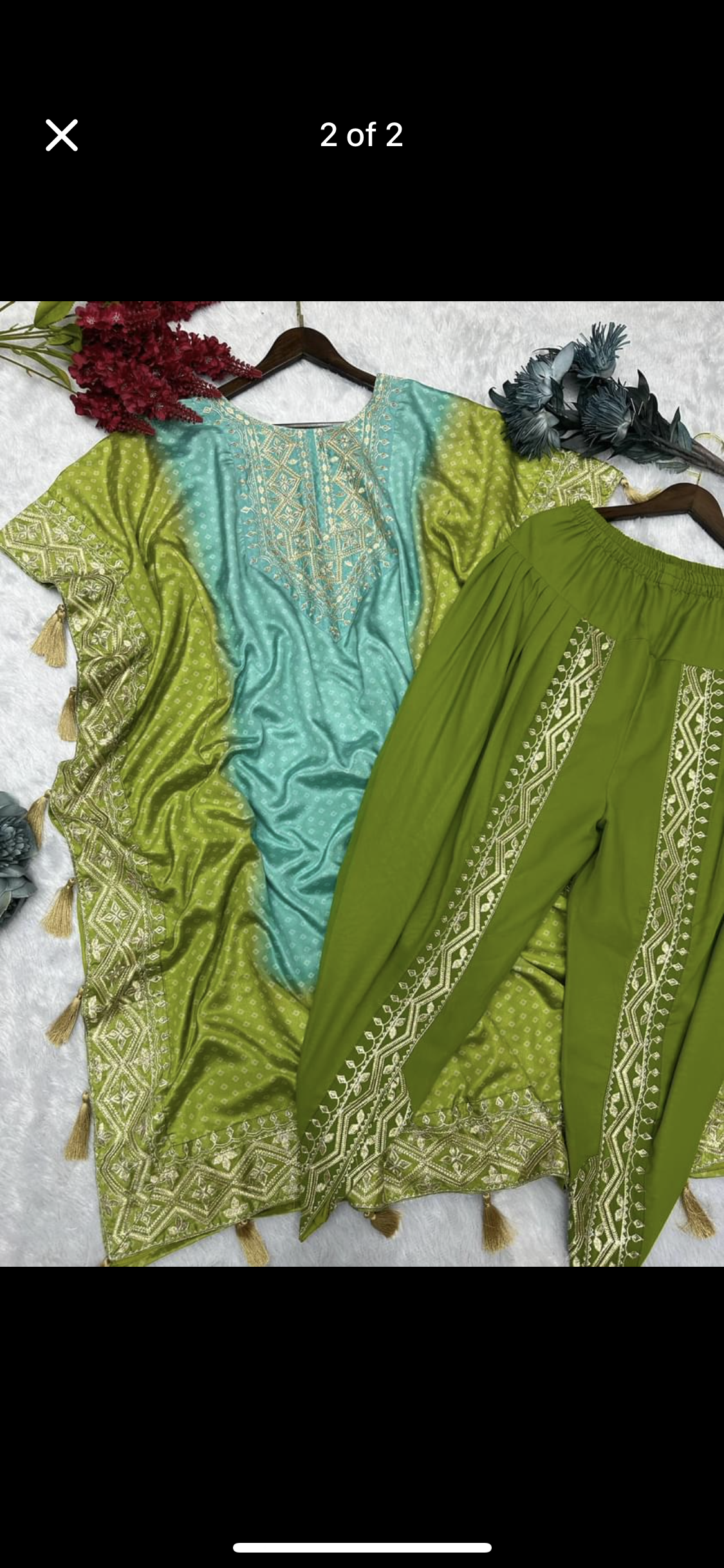 Beautiful designer kaftan with dhoti salwar