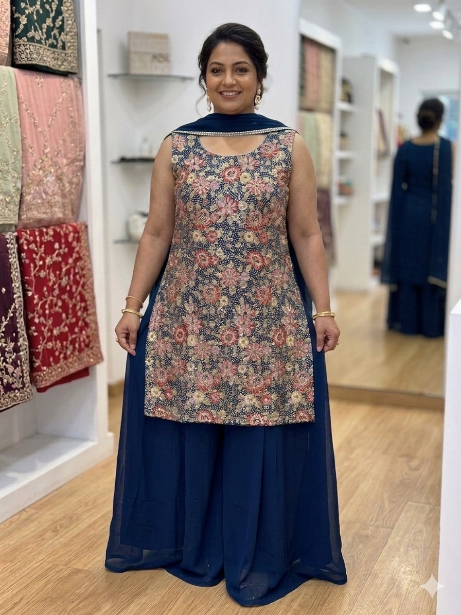 Beautiful designer plazo suit