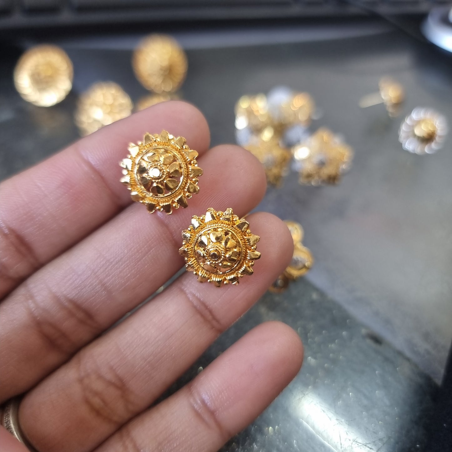 Beautiful gold plated stud earings