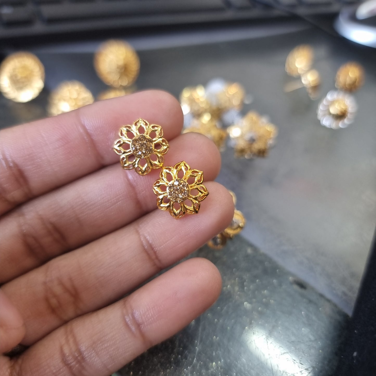 Beautiful gold plated stud earings