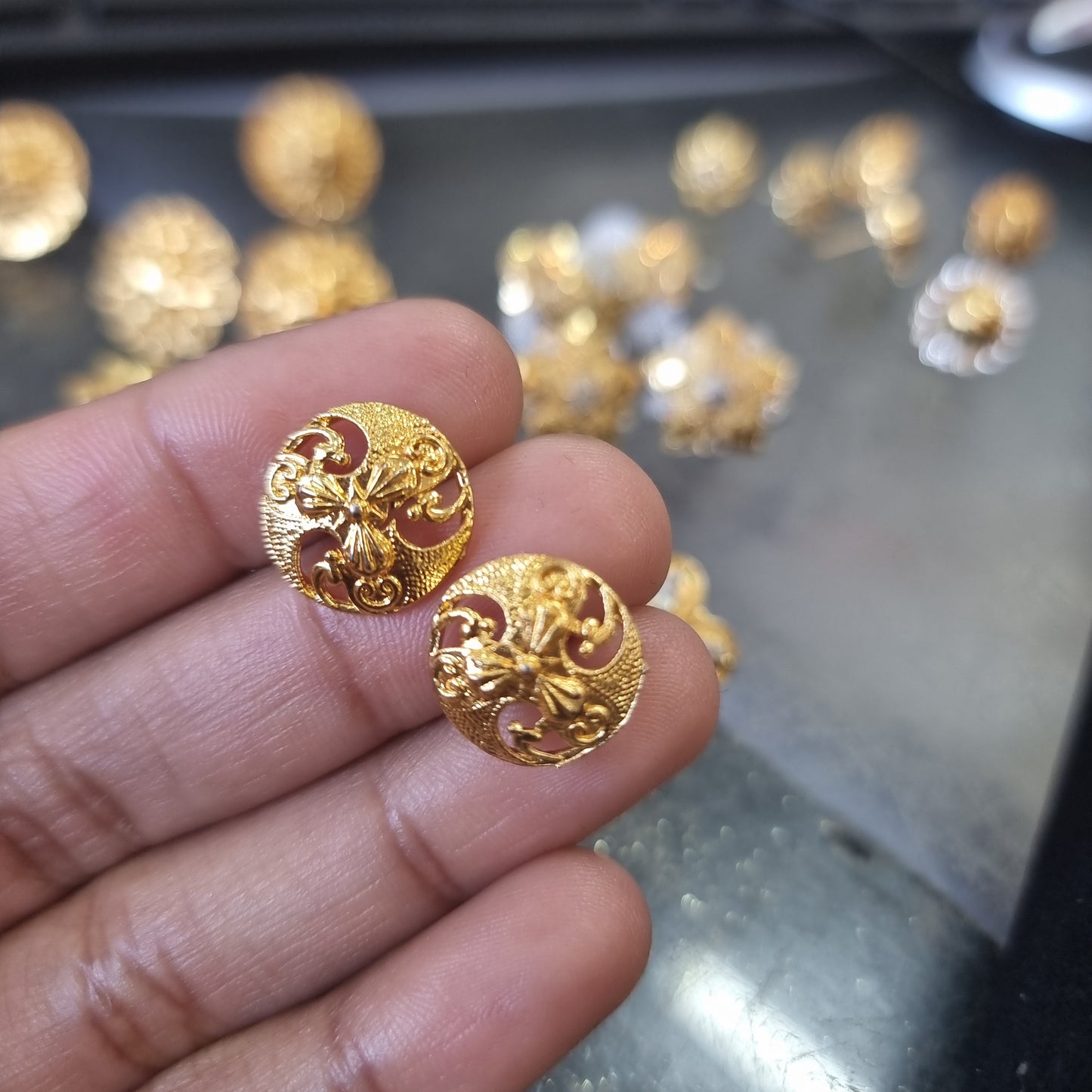 Beautiful gold plated stud earings