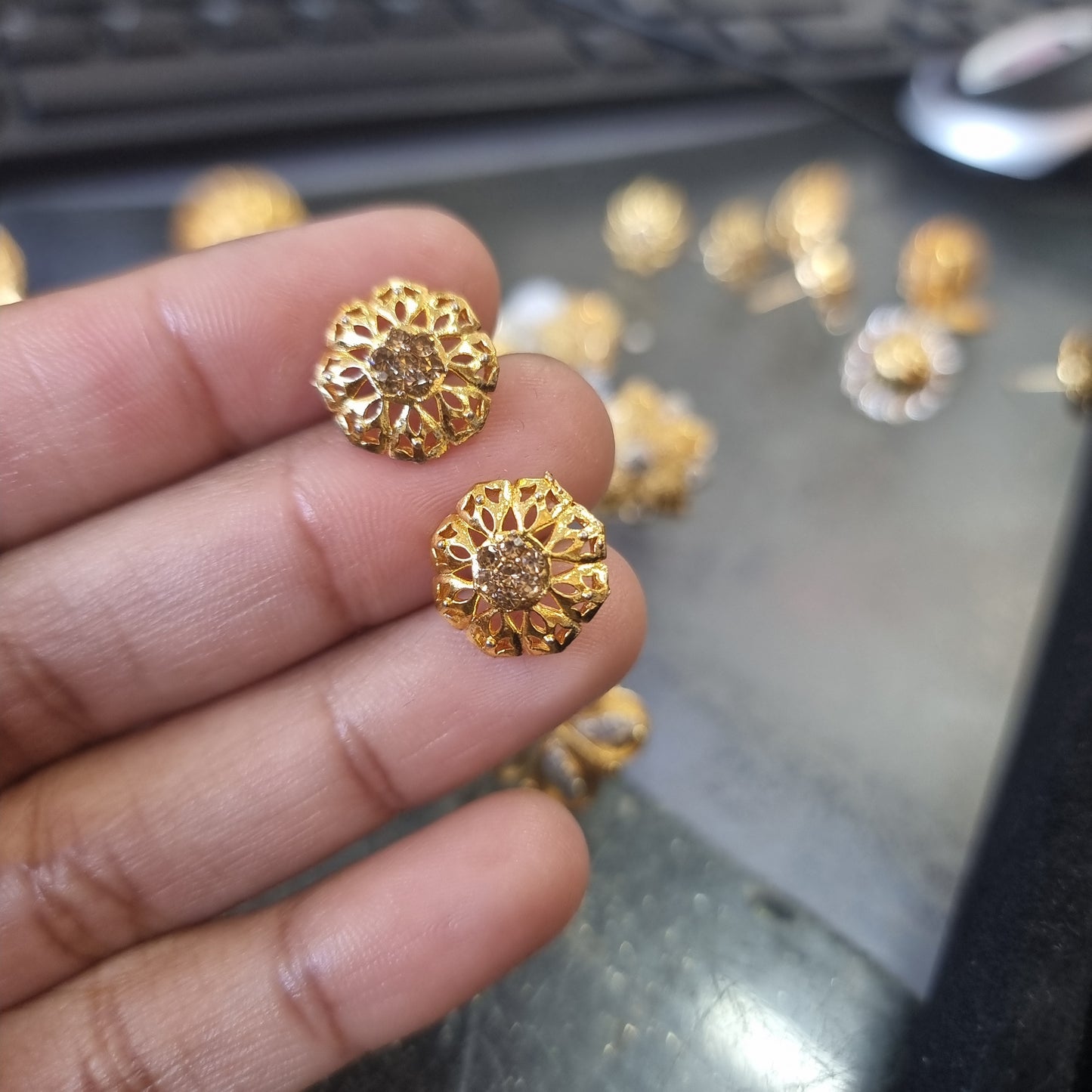 Beautiful gold plated stud earings