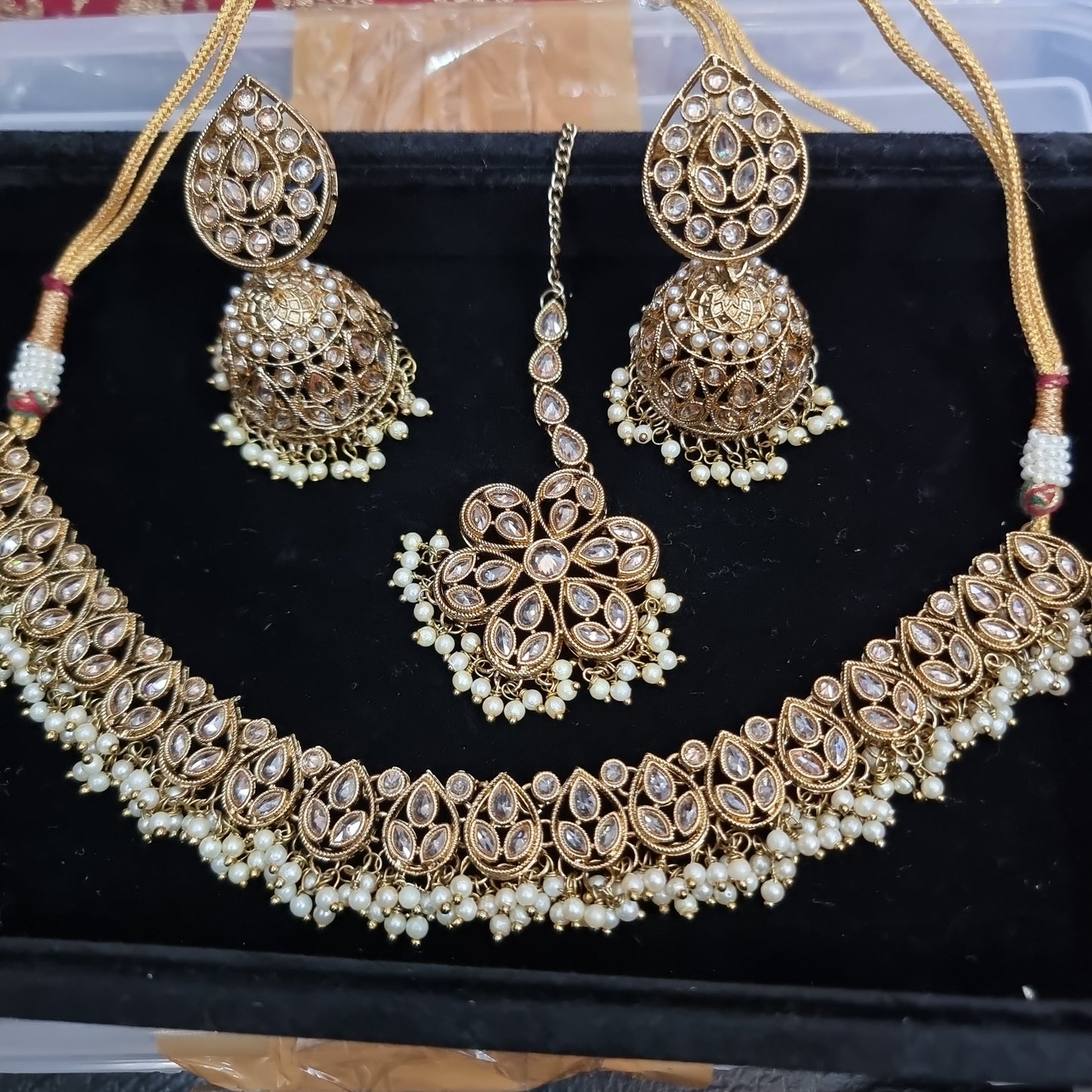 Beautiful designer necklace set polki