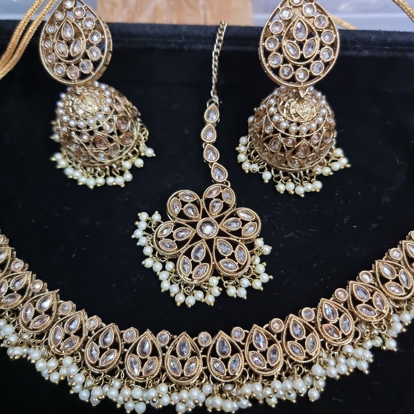 Beautiful designer necklace set polki