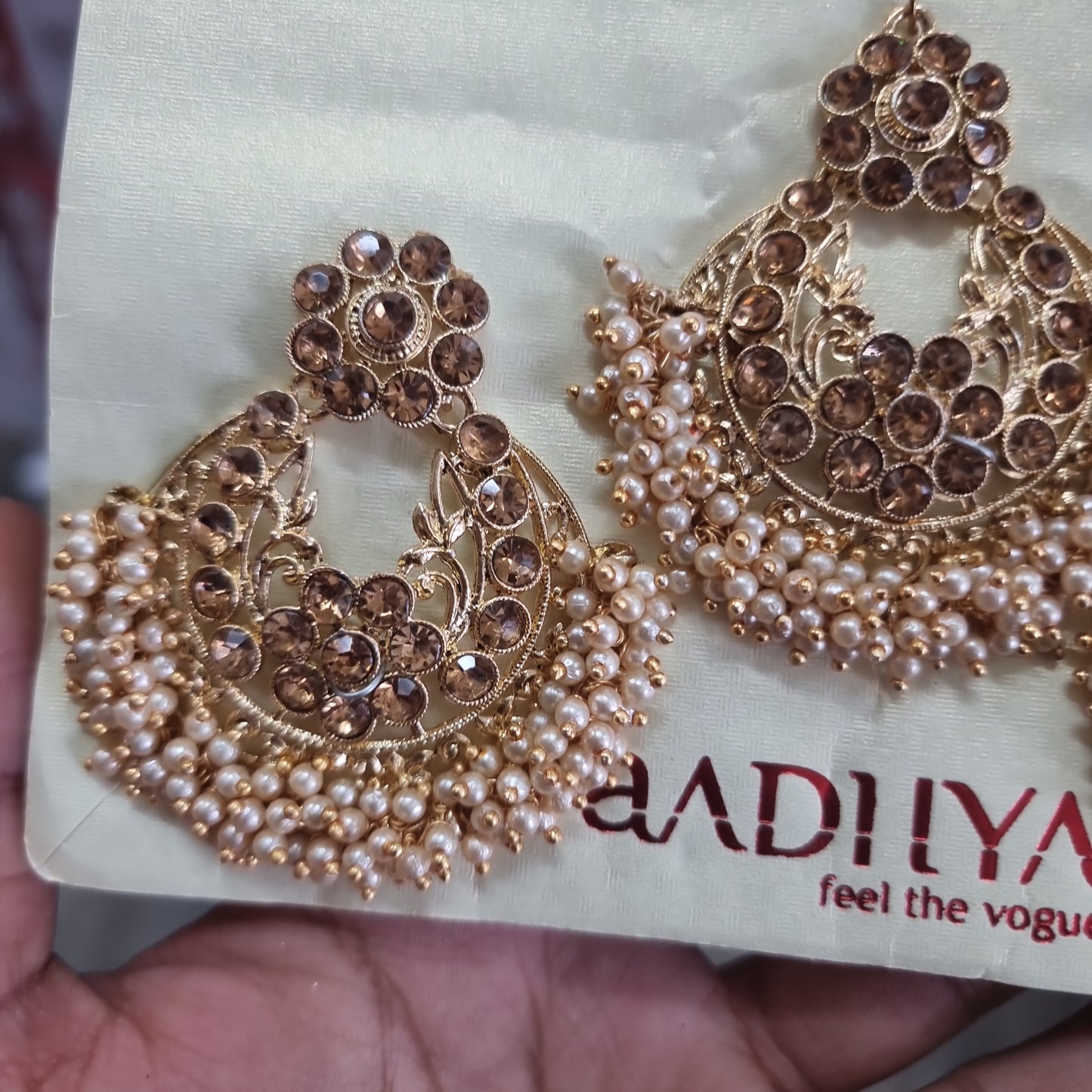 Beautiful designer earings with tikka/bindi