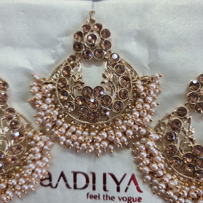 Beautiful designer earings with tikka/bindi