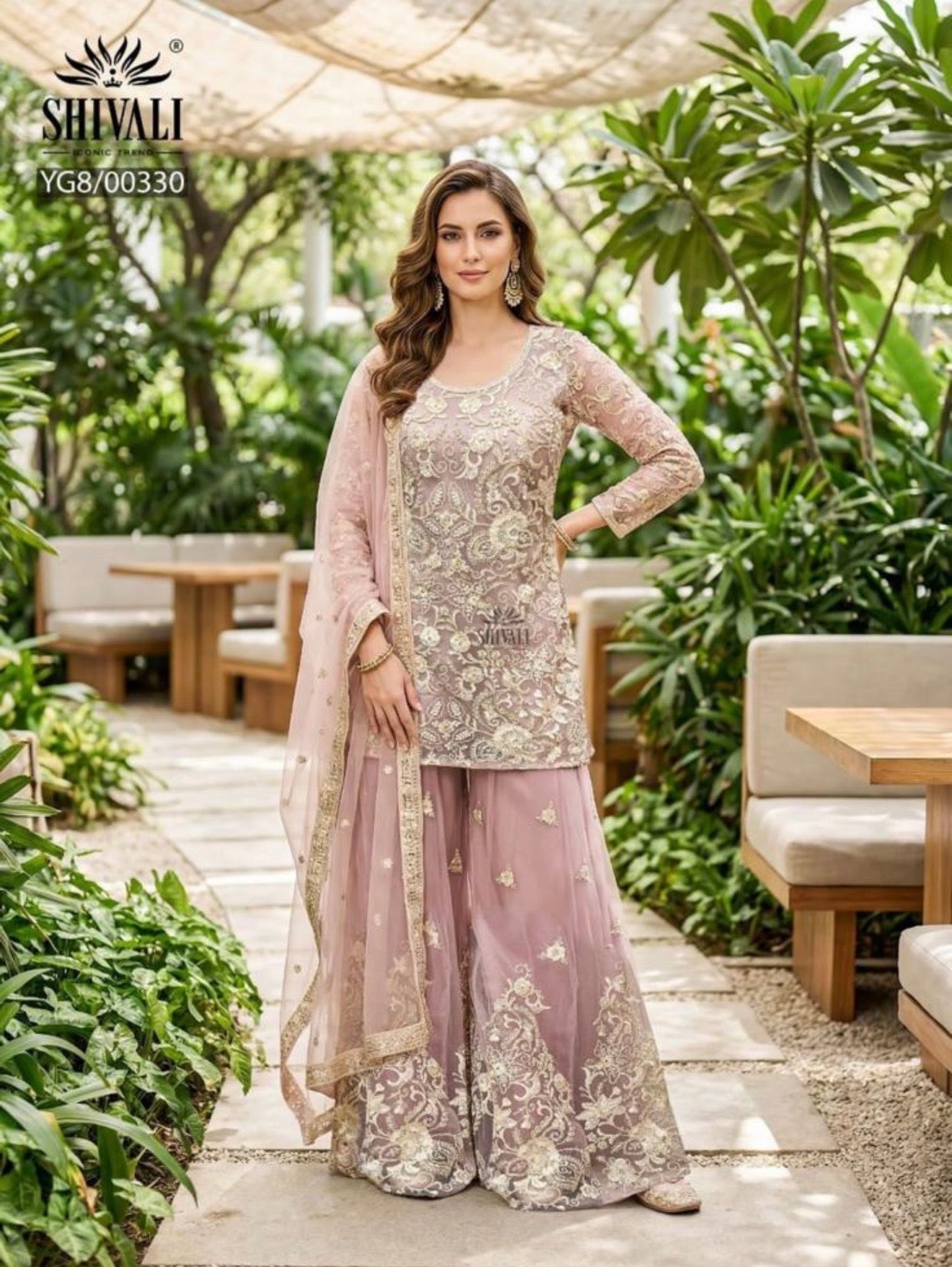 Beautiful designer plazo suit