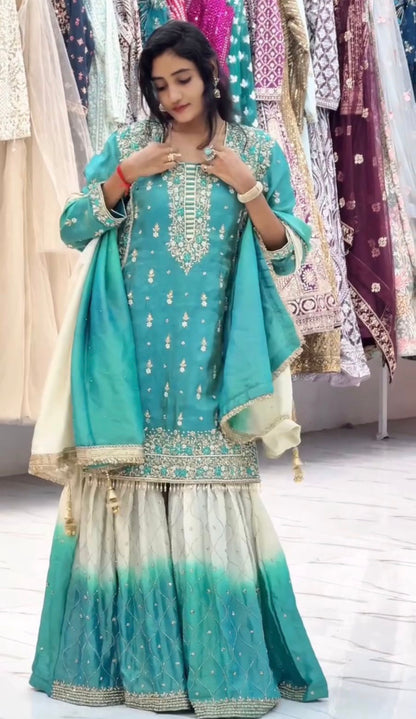 Beautiful designer sharara suit