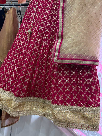 Beautiful designer heavily embroidery lengha choli suit