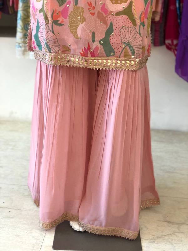 Beautiful designer floral sharara suit