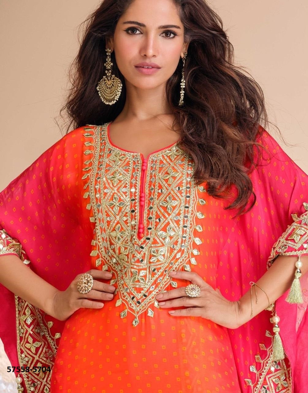 Beautiful designer kaftan with dhoti salwar