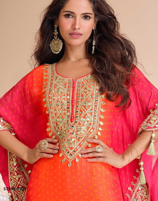 Beautiful designer kaftan with dhoti salwar