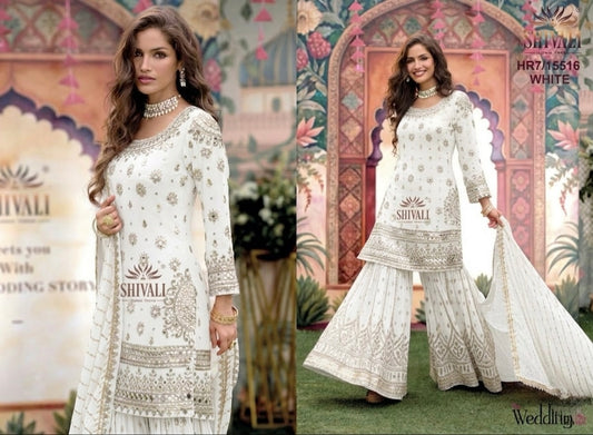 Beautiful designer mirror work sharara suit