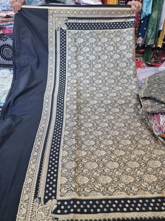 Beautiful designer silk saree with readymade blouse