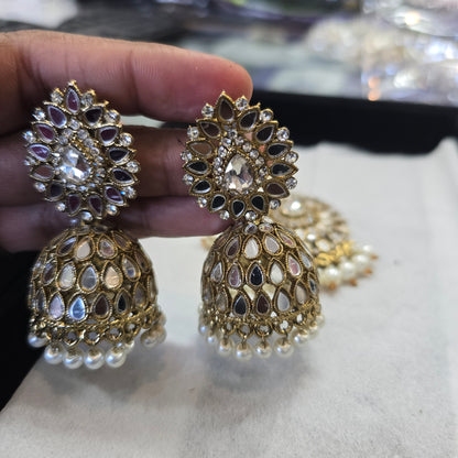 Beautiful designer jhumki earing and tikkah set