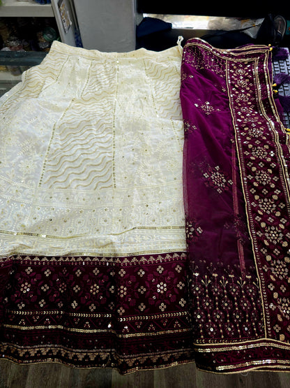 Beautiful designer lucknowi unstitched lengha