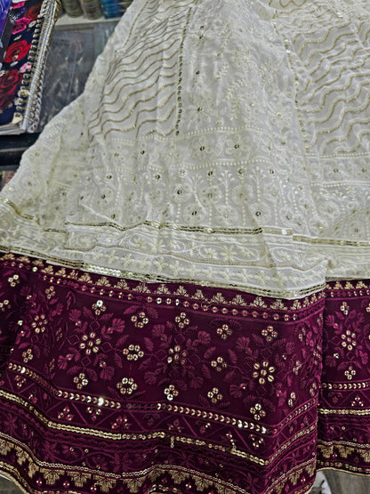 Beautiful designer lucknowi unstitched lengha