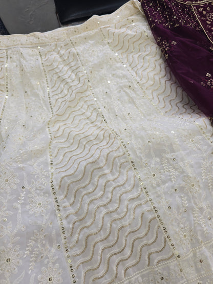 Beautiful designer lucknowi unstitched lengha
