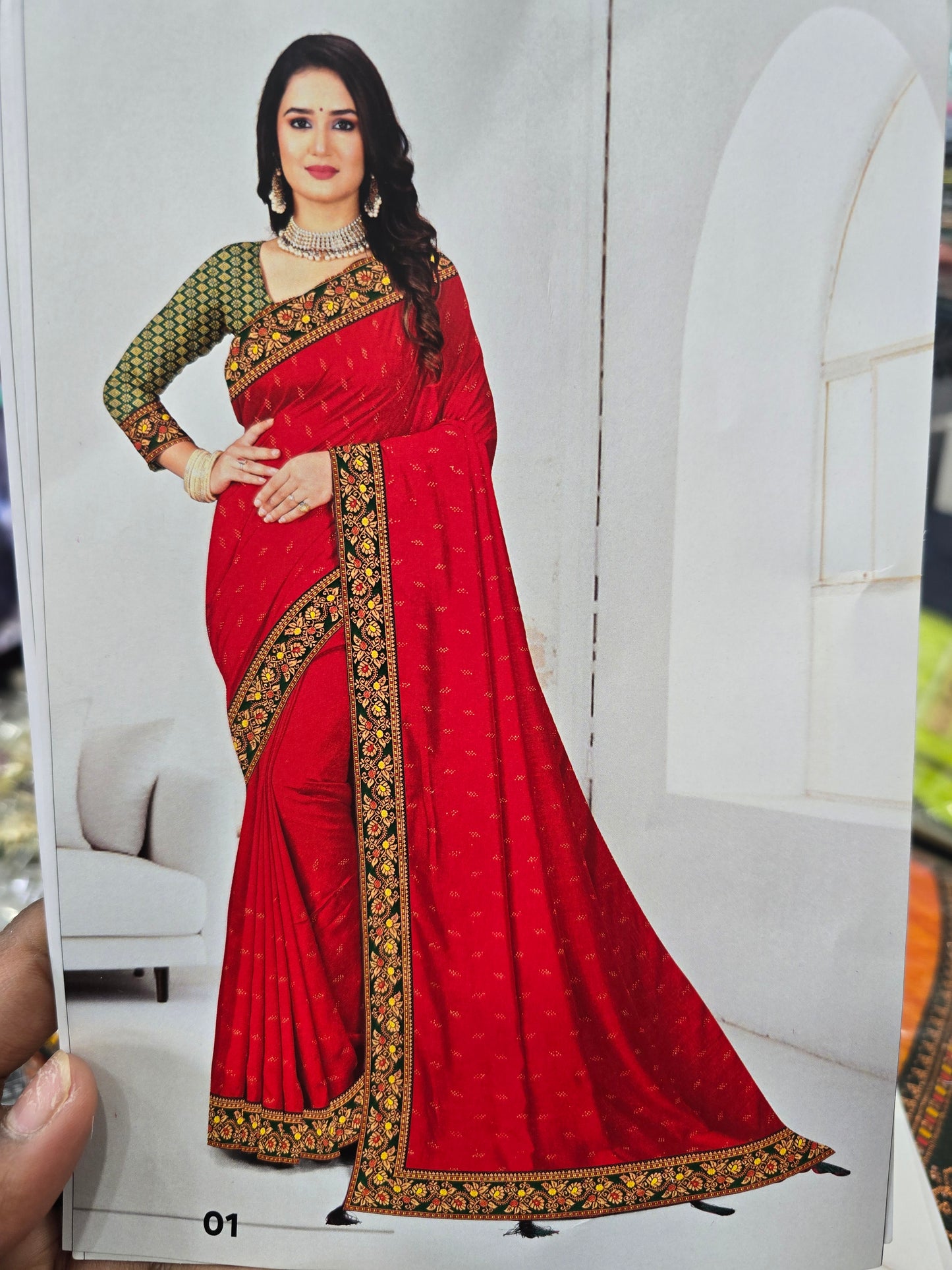 Beautiful designer crepe silk saree