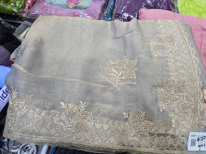 Beautiful designer fully embroidery saree.