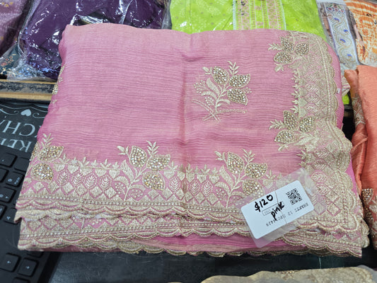 Beautiful designer fully embroidery saree.