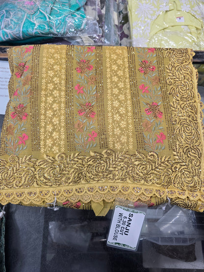 Beautiful designer gorgette saree