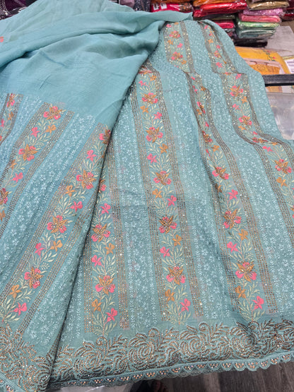 Beautiful designer gorgette saree
