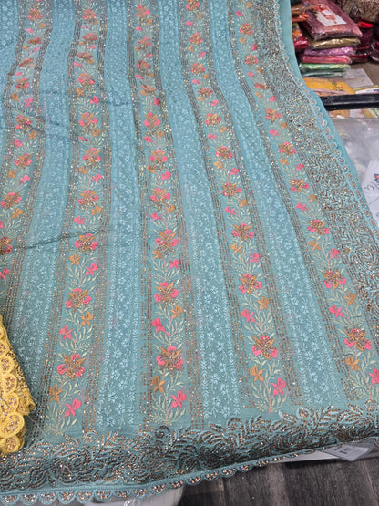Beautiful designer gorgette saree