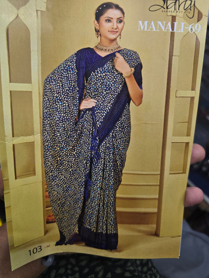 Beautiful designer brasso gorgette saree