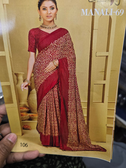 Beautiful designer brasso gorgette saree
