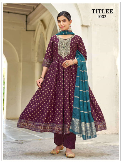 Beautiful designer Readymade Anarkali 3 Piece Suit