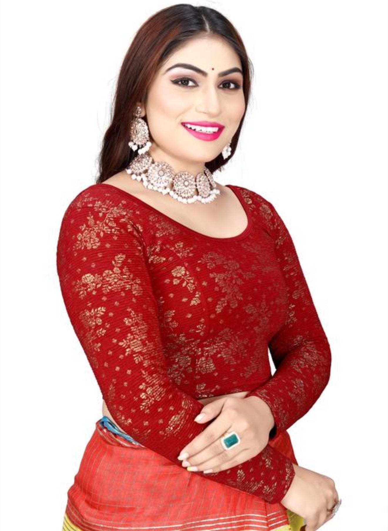 Beautiful designer long sleeves stretchable blouse