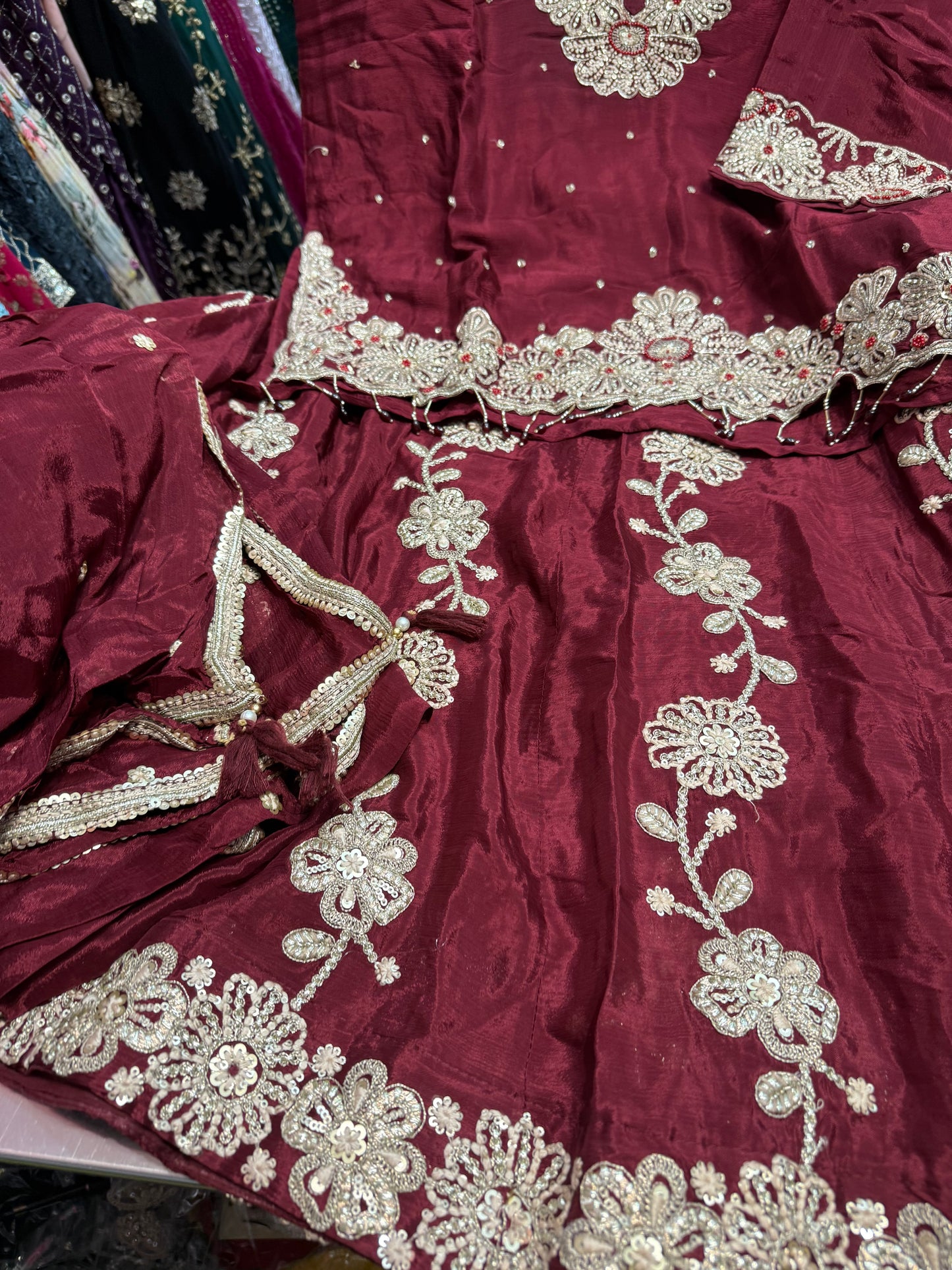 Beautiful designer long top lengha