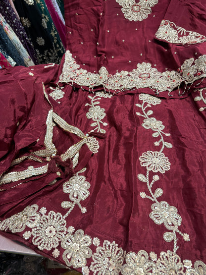 Beautiful designer long top lengha