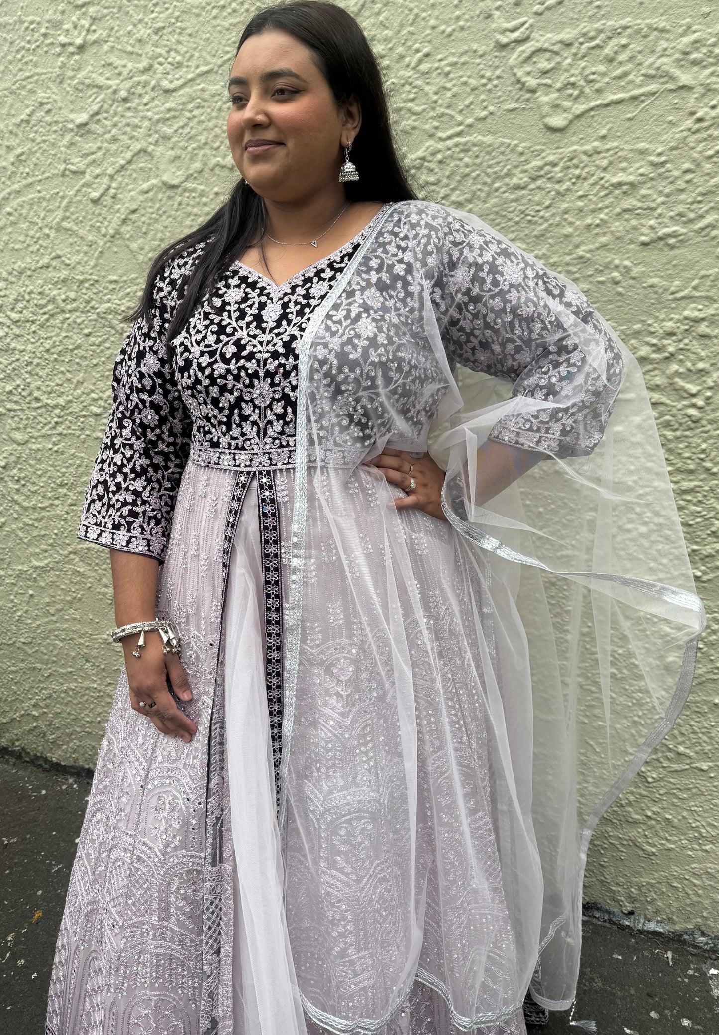 Beautiful designer long top lengha
