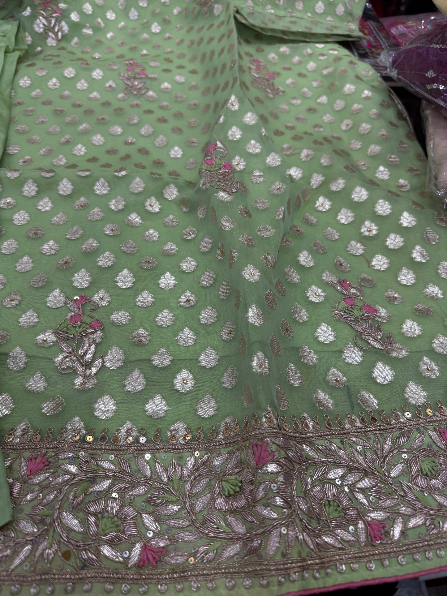 Beautiful designer Pakistani plazo suit