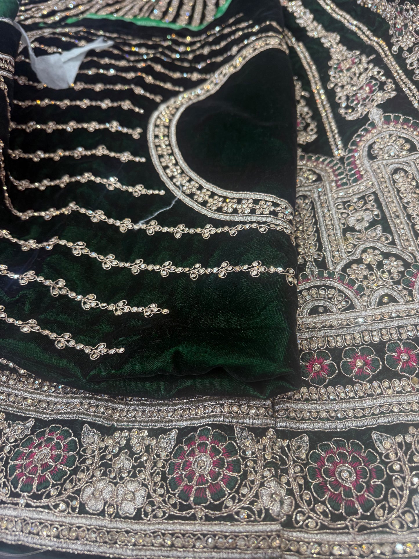 Beautiful designer bridal velvet unstitched lengha